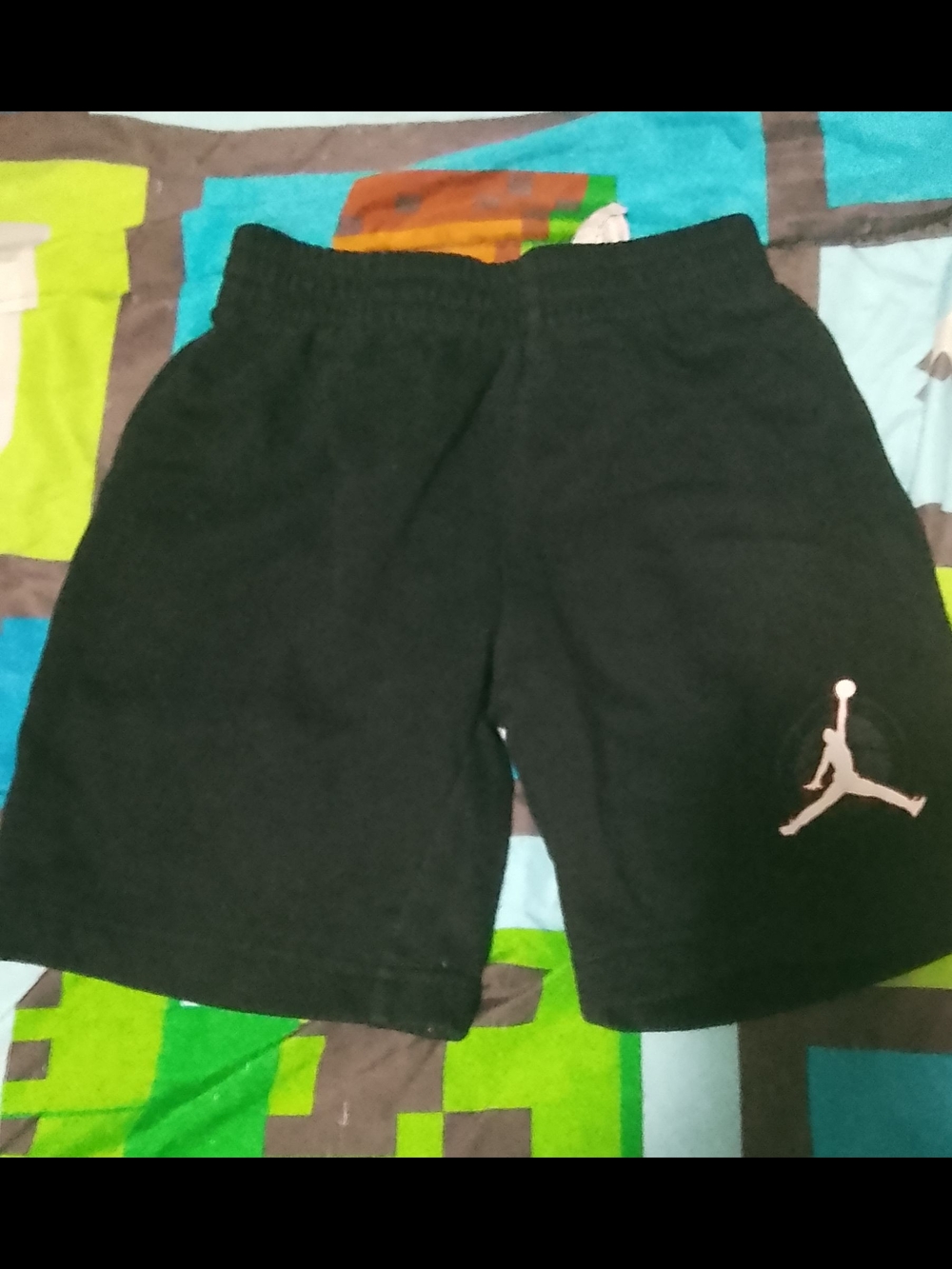 Jordan Kids Black Shorts with Light Pink Jumpman